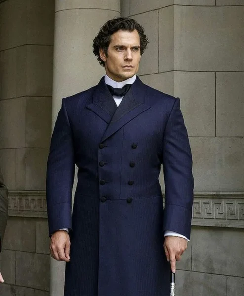 Henry Cavill Enola Holmes Sherlock Holmes Blue Coat front.webp
