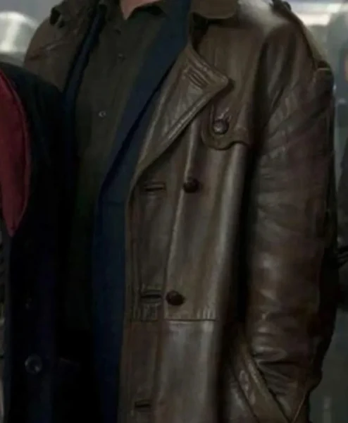 Ikaris The Eternals Brown Leather Car Coat left.webp