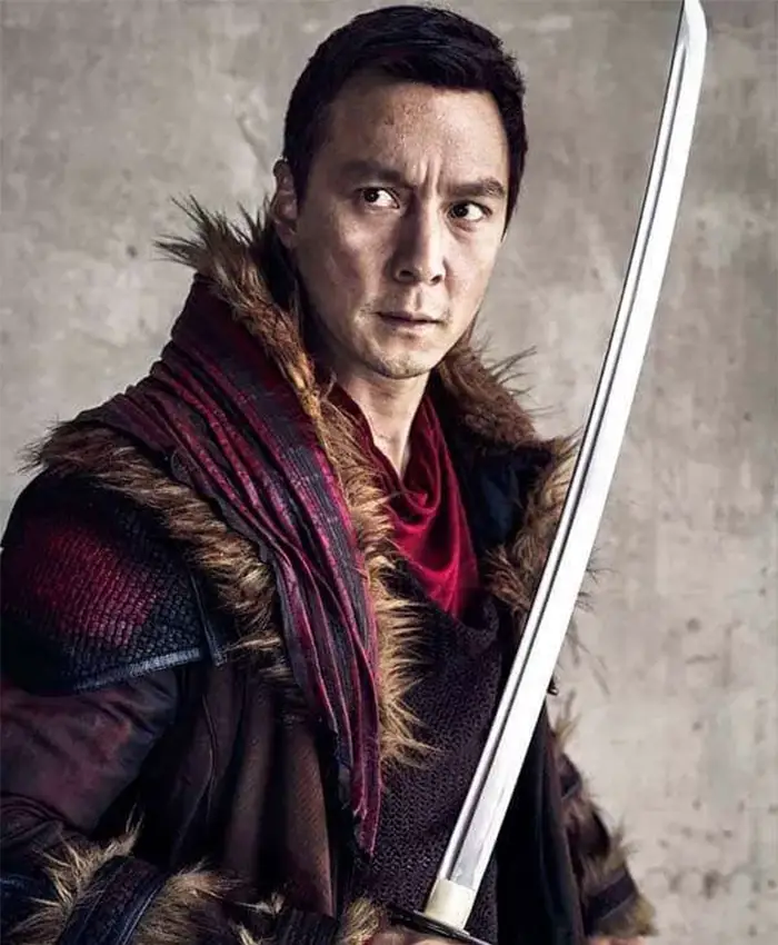 Into the Badlands Sunny Brown Long Fur Coat right closeup.webp