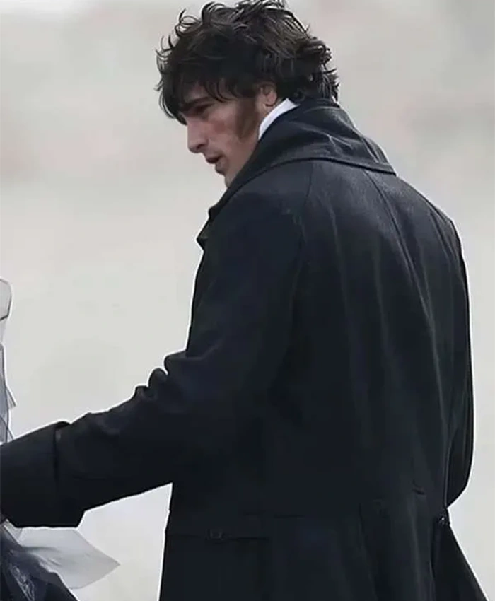 Jacob Elordi Wuthering Heights Black Wool Coat back.webp