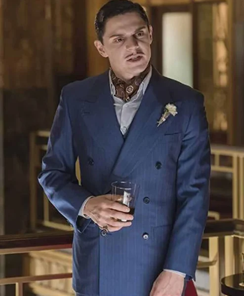 James March American Horror Story Double Breasted Coat closeup.webp