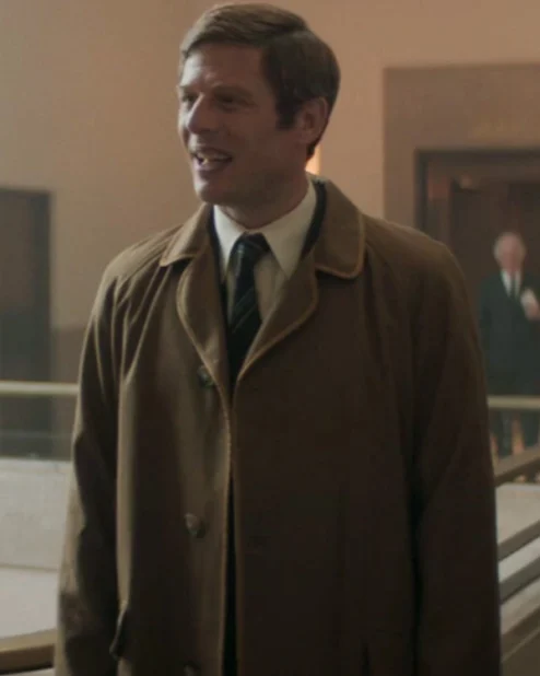 James Norton Joy Brown Cotton Coat For Men.webp