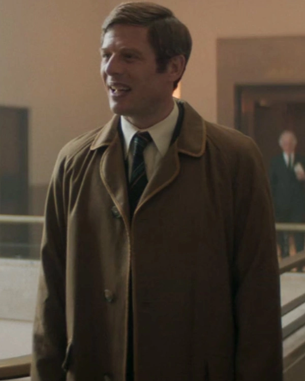 James Norton Joy Brown Cotton Coat For Men.webp
