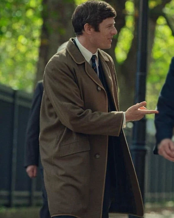 James Norton Joy Brown Cotton Coat.webp