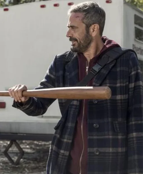 Jeffrey Dean Morgan The Walking Dead S10 Plaid Coat left.webp
