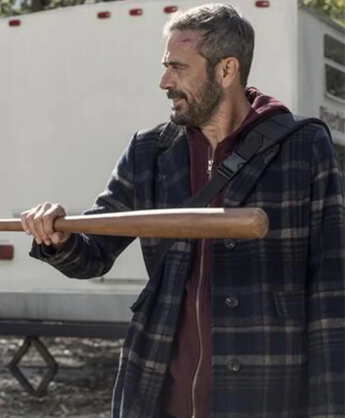 Jeffrey Dean Morgan The Walking Dead S10 Plaid Coat left.webp
