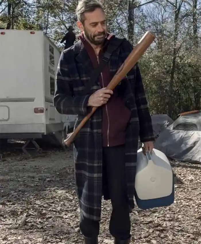 Jeffrey Dean Morgan The Walking Dead S10 Plaid Coat right.webp