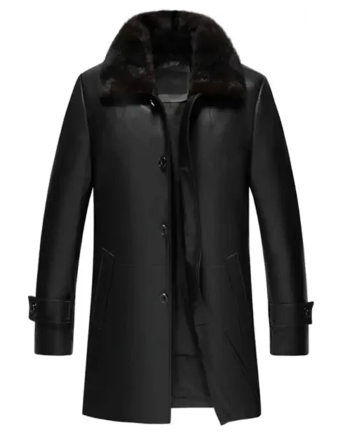 Jessica Vegan Aviator Leather Jacket copyMens Real Lambskin Leather Black Sherpa Mid Length Coat.webp