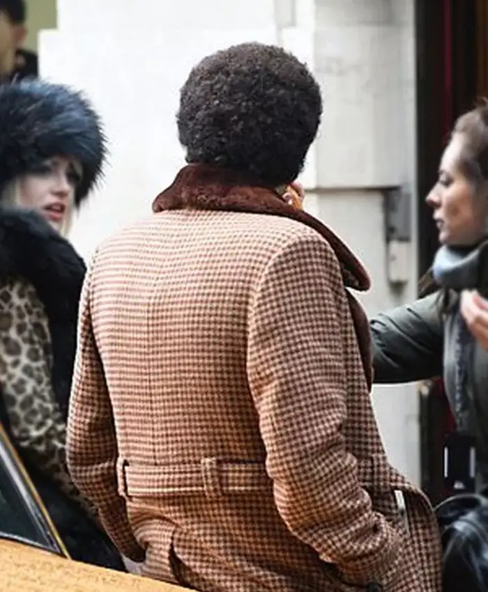 Joel Fry Cruella Pink Checked Coat back.webp