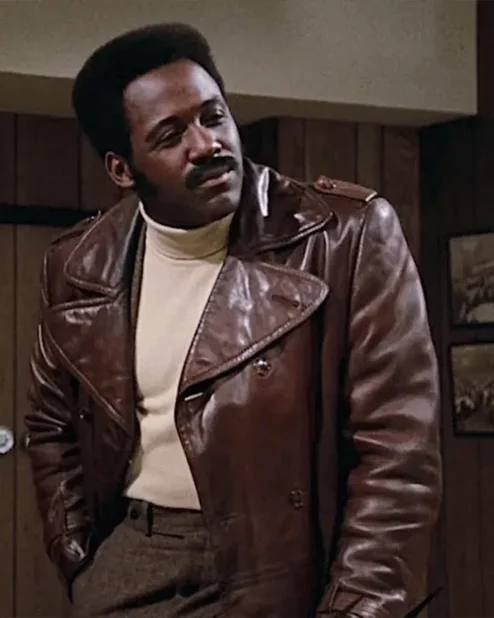 John Shaft 1971 Brown Leather Trench Coat.webp