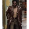 John Shaft 1971 Brown Leather Trench Coat front.webp