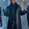 John Shaft 2019 Black Shearling Fur Leather Coat front.webp