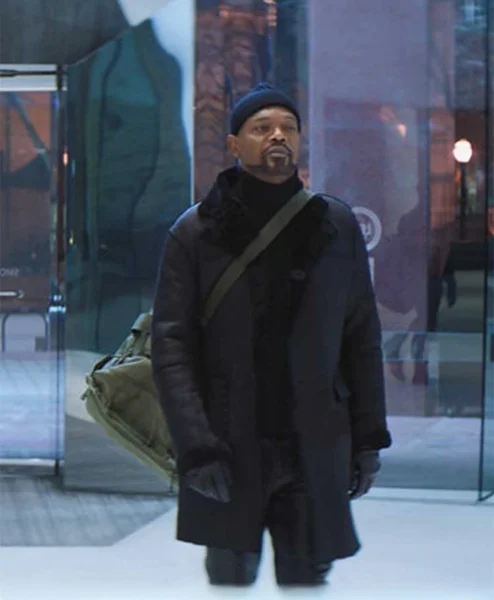 John Shaft 2019 Black Shearling Fur Leather Coat right.webp