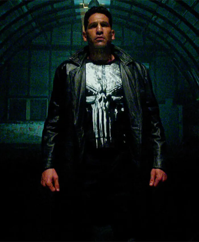 Jon Bernthal The Punisher Leather Trench Coat front.webp