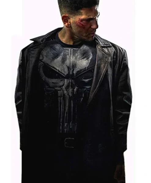Jon Bernthal The Punisher Leather Trench Coat left.webp