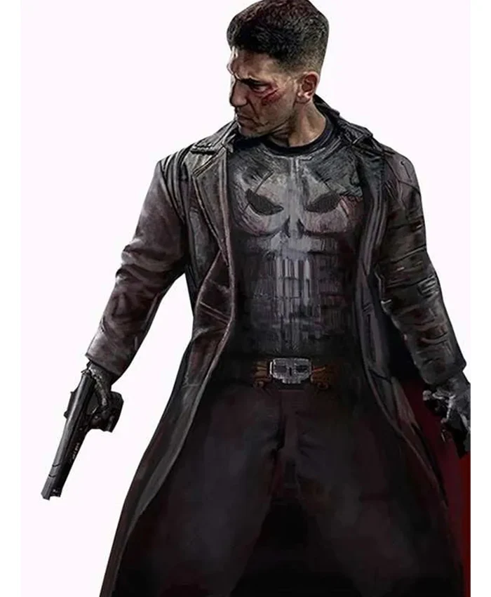 Jon Bernthal The Punisher Leather Trench Coat right.webp