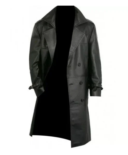 Jon Bernthal The Punisher Leather Trench Coat shoot front.webp