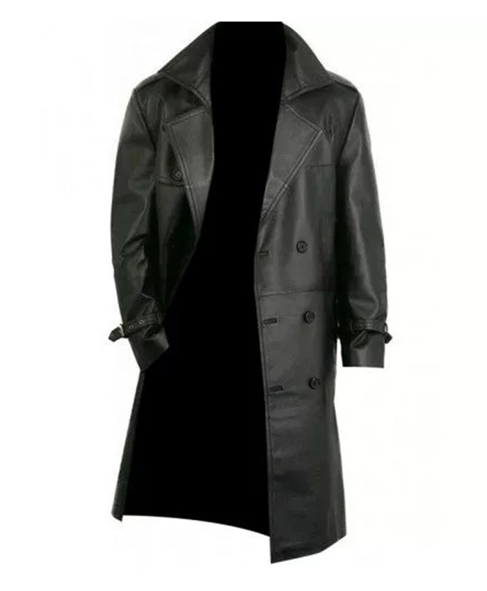 Jon Bernthal The Punisher Leather Trench Coat shoot front.webp