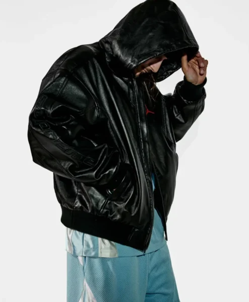 Jordan x Supreme Hooded Leather Jacket