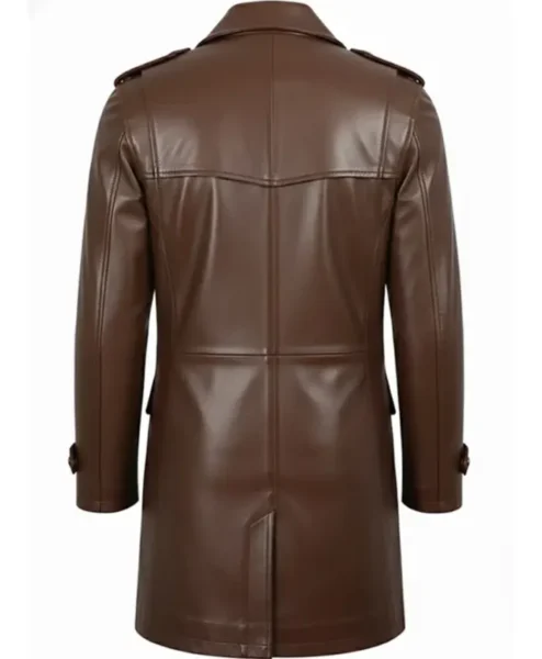Joseph Mens Lambskin Brown Leather Coat Back.webp