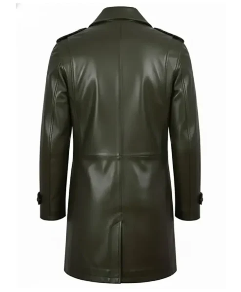 Joseph Mens Lambskin Green Leather Coat Back.webp