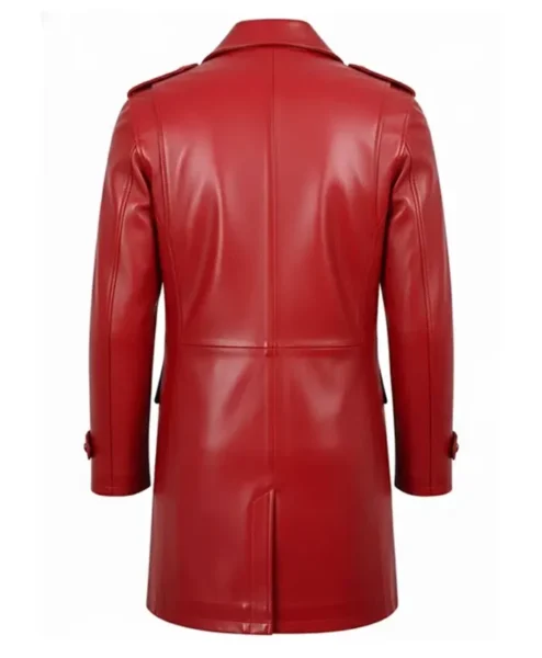 Joseph Mens Lambskin Red Leather Coat Back.webp