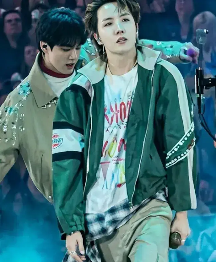 Jung Hoseok BTS Arirang Tour Nahmias Green Jacket Front