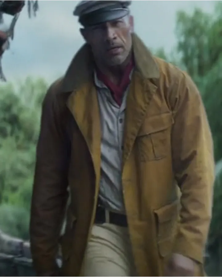 Jungle Cruise The Rock Frank Brown Cotton Coat.webp