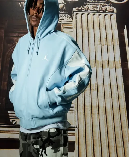 Light Blue Supreme x Jordan Hooded Jacket