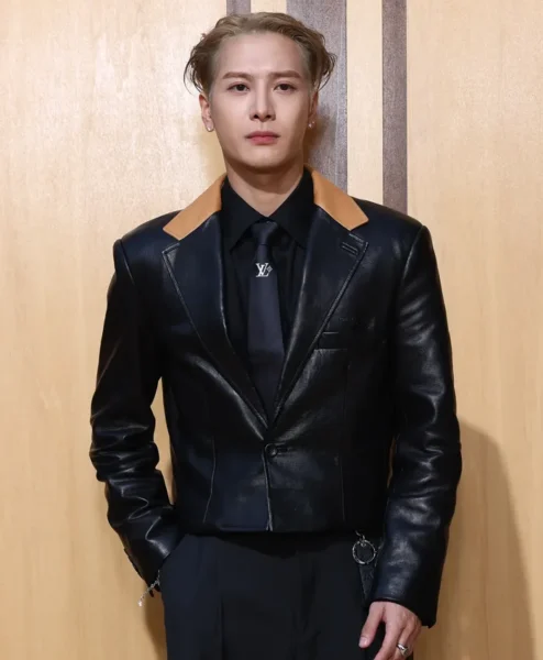 Louis Vuitton SS27 Jackson Wang Black Leather Jacket