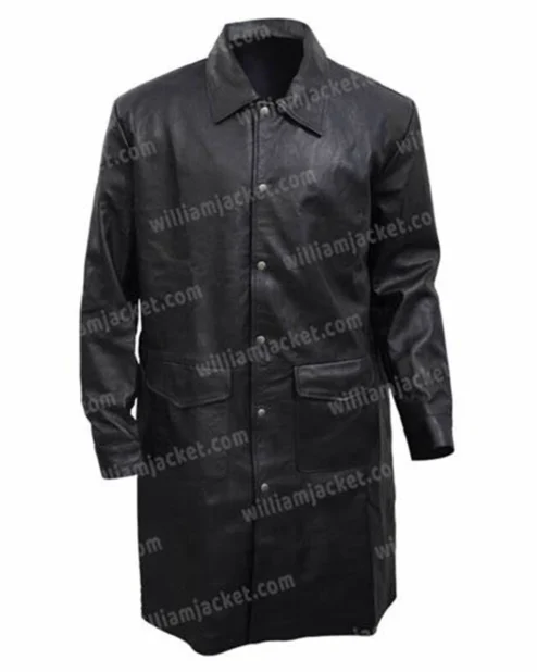 Mens Black Long Leather Coat.webp