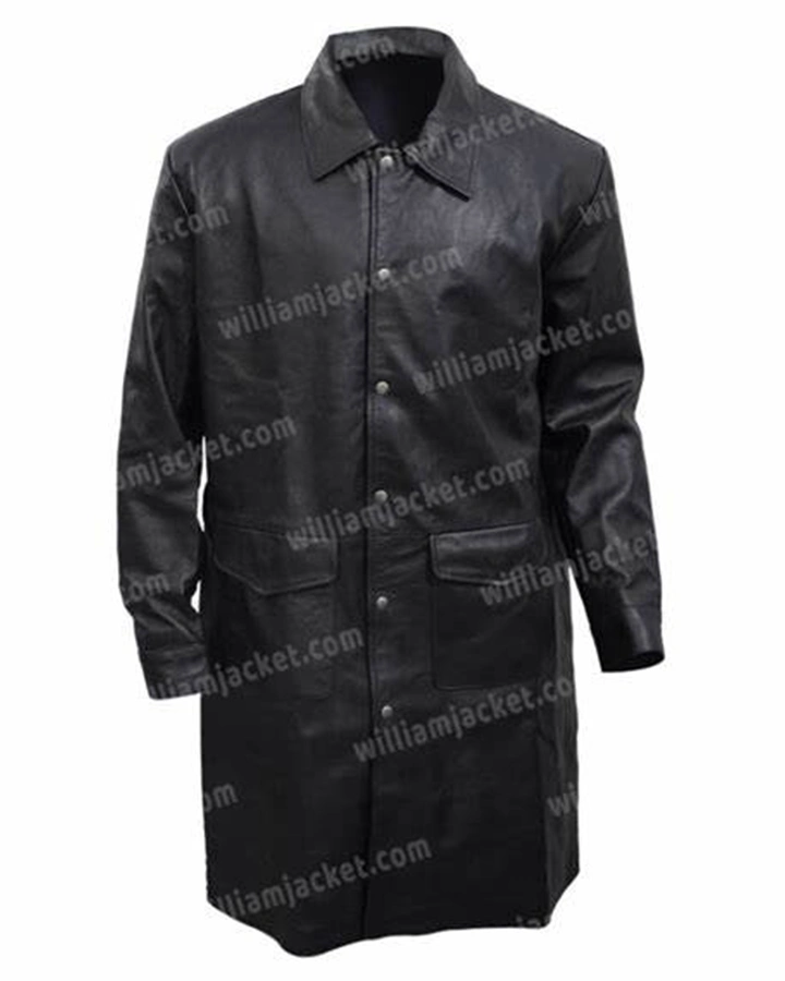 Mens Black Long Leather Coat.webp