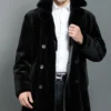 Mens Black Mid Length Mink Fur Soft Coat.webp
