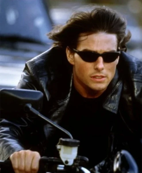 Mission Impossible 2 Tom Cruise Black Leather Coat closeup.webp