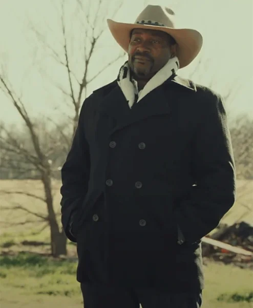 Mykelti Williamson The Last Rodeo Black Wool Peacoat left.webp