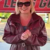 NHL Carolina Hurricanes Mary Raclawski Playoff Leather Jacket