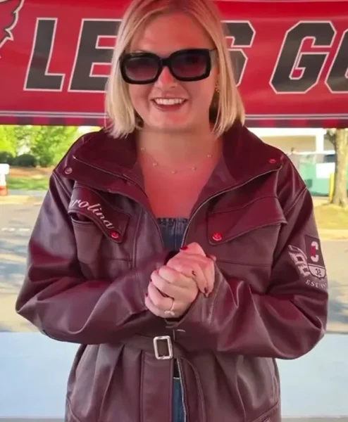 NHL Carolina Hurricanes Mary Raclawski Playoff Leather Jacket