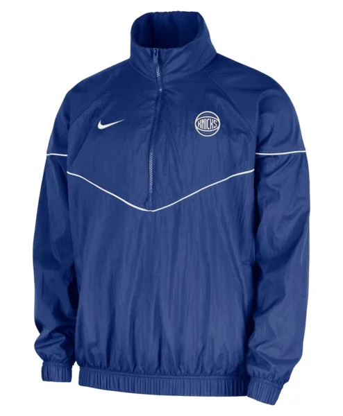 NY Knicks Nike Windrunner Blue Half Zip Hooded Jacket