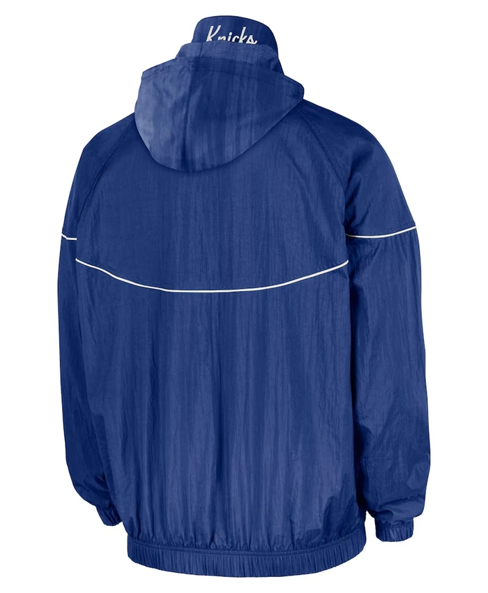 NY Knicks Nike Windrunner Half Zip Blue Hooded Jacket