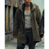 Orlando Bloom Deep Cover Green Cotton Coat.webp