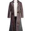 PUBG Brown and Grey Leather Coat With Hoodie.webp