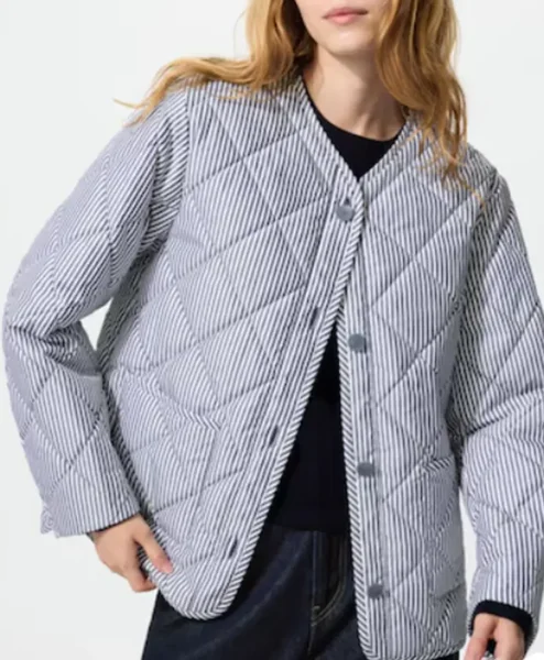 PUFFTECH Collarless Quilted Jacket Front
