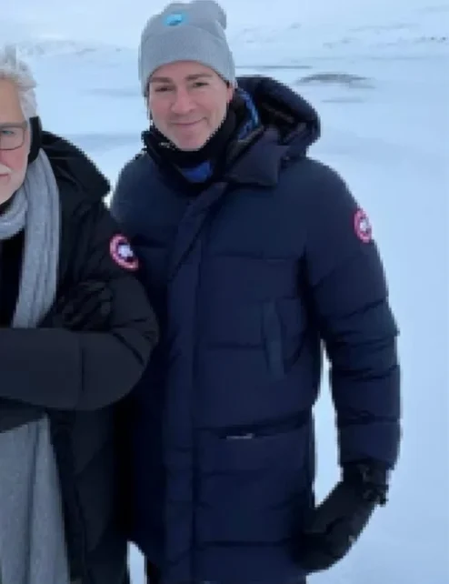 Peter Safran Superman Blue Puffer Coat.webp