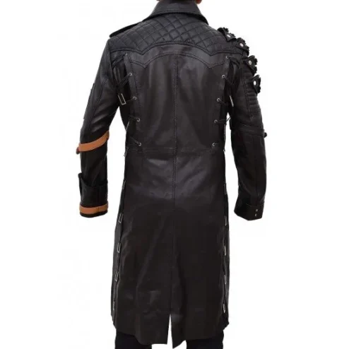 Playerunknowns Battlegrounds PUBG Black Trench Coat back.jpg.webp