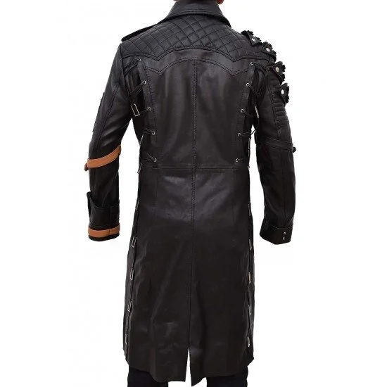 Playerunknowns Battlegrounds PUBG Black Trench Coat back.jpg.webp