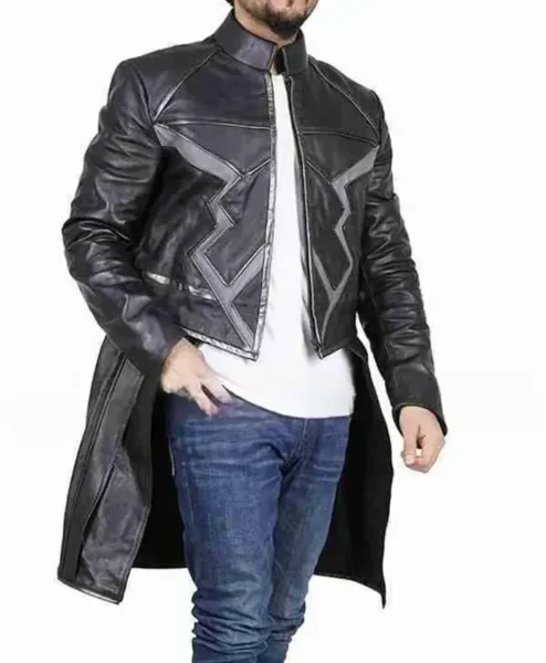 Purchase Black Bolt Inhumans Mid Length Leather Coat.webp