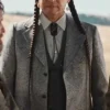 Rainwater Driver Yellowstone S04 Grey Wool Coat closeup.webp