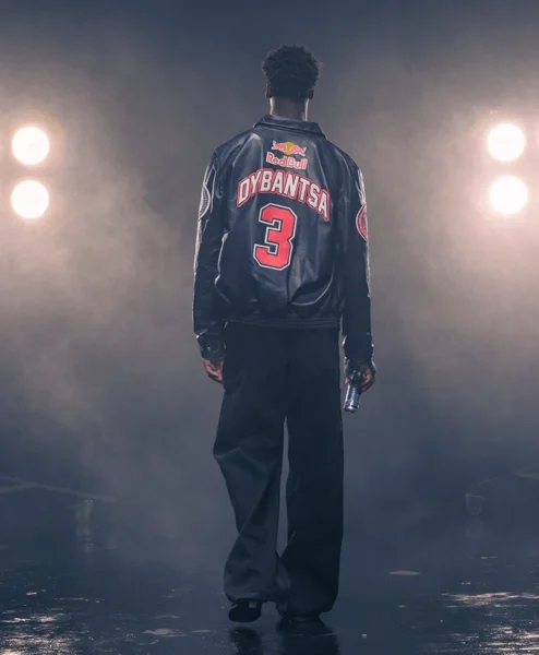 Red Bull x Jeff Hamilton AJ Dybantsa Black Leather Jacket
