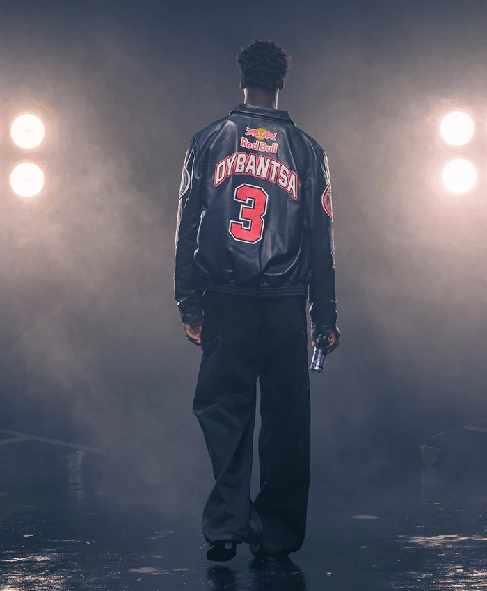 Red Bull x Jeff Hamilton AJ Dybantsa Black Leather Jacket