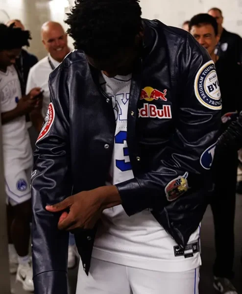 Red Bull x Jeff Hamilton AJ Dybantsa Leather Black Jacket